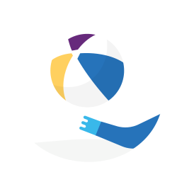 Levitating Beach Ball over hand